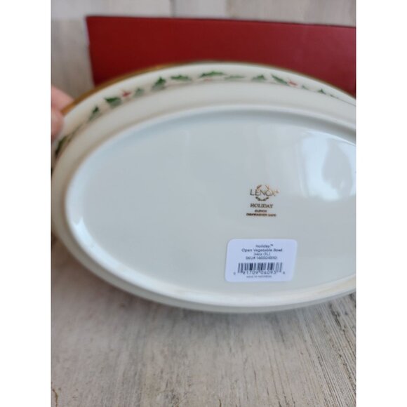 Lenox NEW open vegetable Bowl holiday mistletoe Xmas dish kitchen‎ - Picture 4 of 7